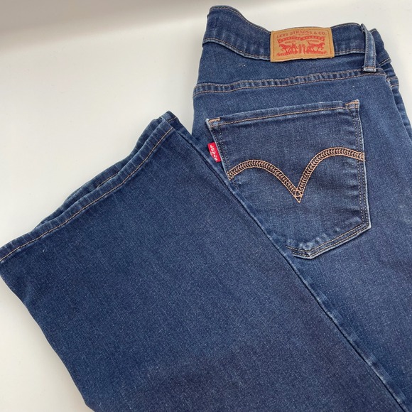 Levi's Denim - Levi's Curvy Bootcut Jeans Dark Wash Denim Classic Fit Women Size 31x28 Mid-rise